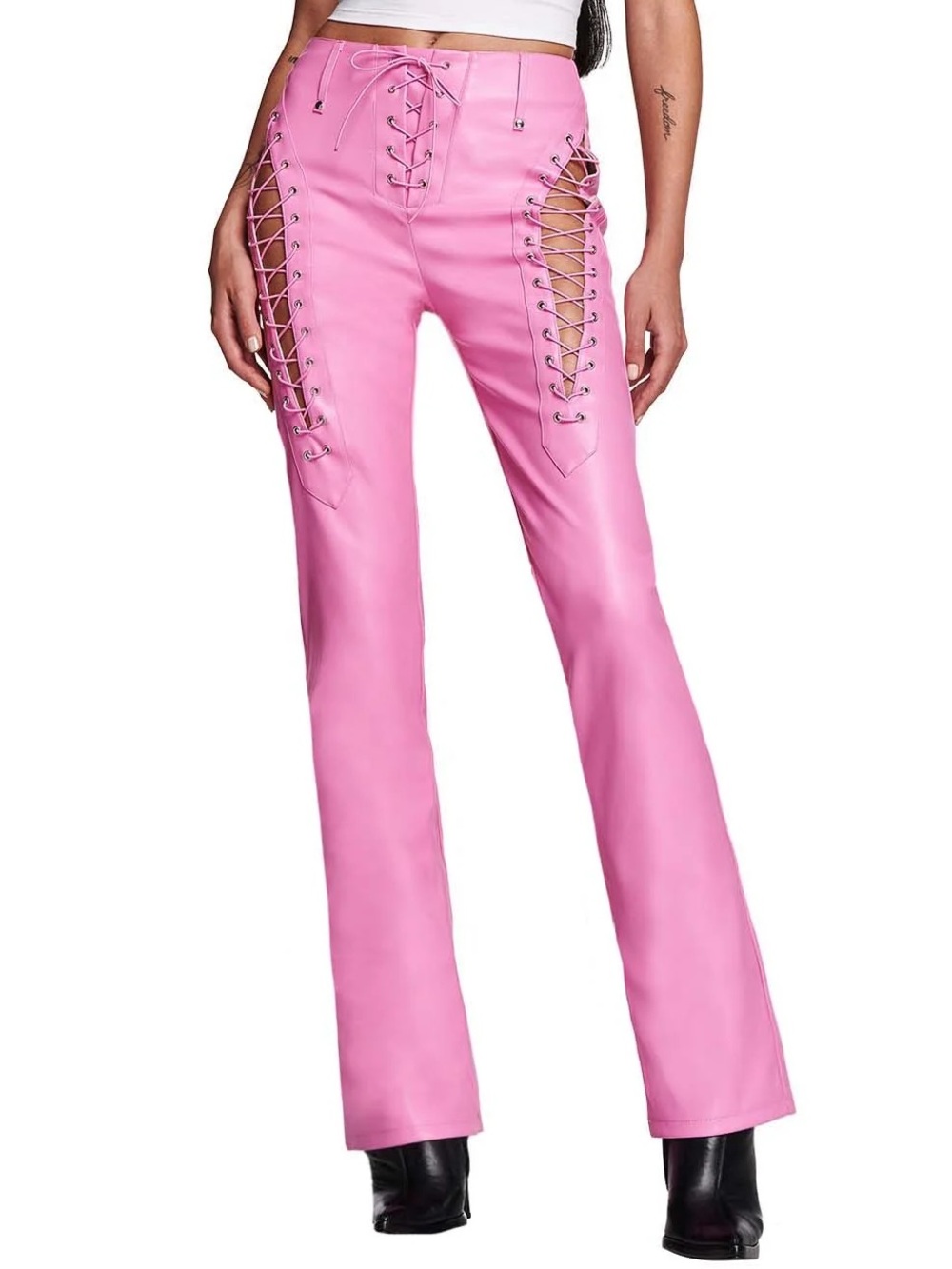 I AM GIA pink xenia lace up pants NWT